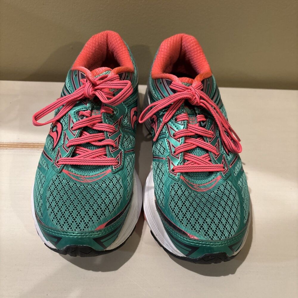 Saucony Guide 9 Everun Women's 7.5 Athletic Running Shoes Green Pink S10295-4